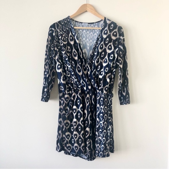 Abbeline Pants - Abbeline navy blue geometric tie dye print romper size XL